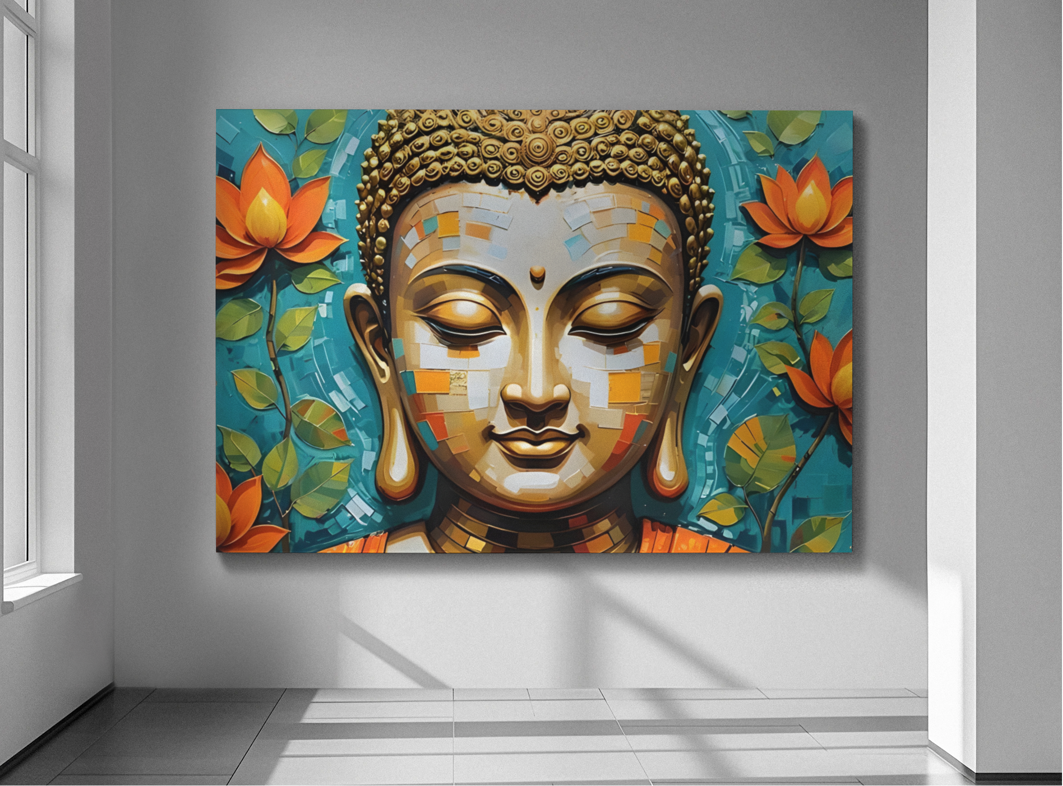 PrintedSoul Gautama Buddha Peaceful Meditation Canvas Wall Frame (24"X ...
