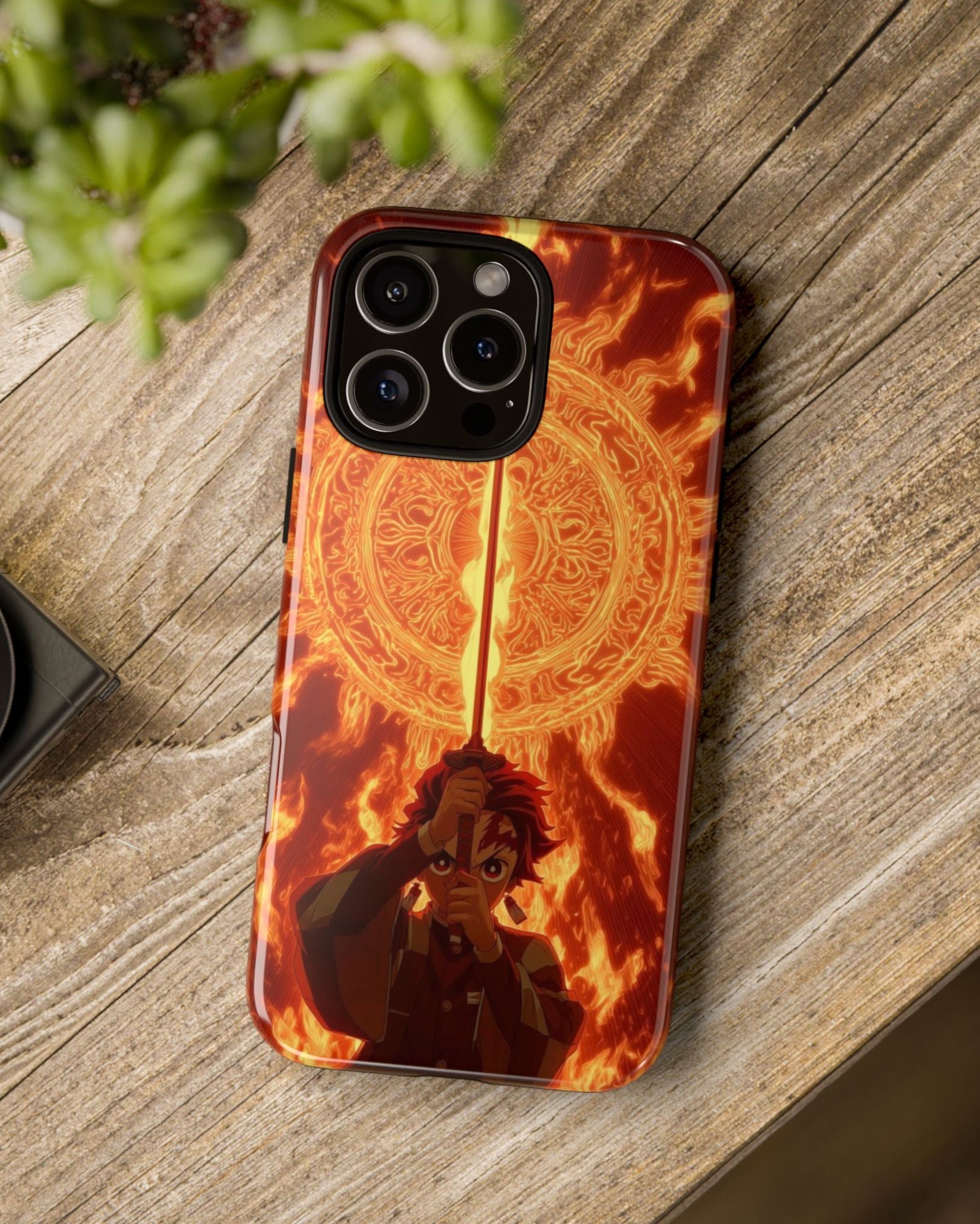 Printed Soul - Tanjiro Flame Breathing Aura Double Layer Mobile Cover