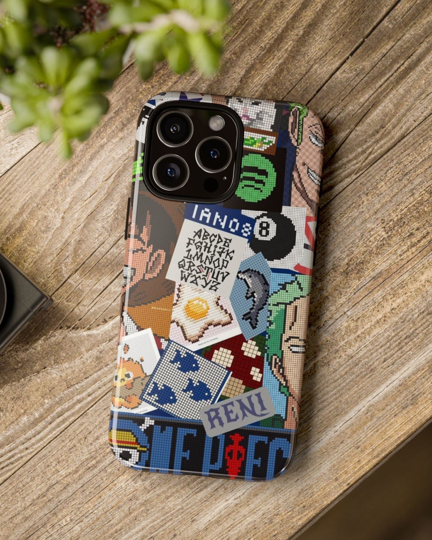 Printed Soul - Pixel Art Zoro & Luffy Cross-Stitch Vibes Double Layer Mobile Cover