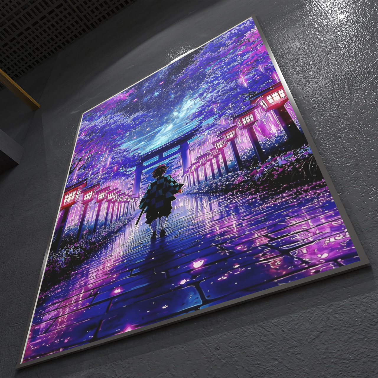 PrintedSoul Demon Slayer Tanjiro Premium Metal Frame Wall Art (A3 Size)