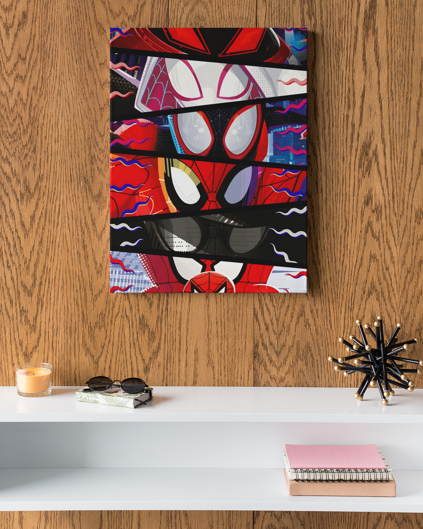PrintedSoul Spider-Man Into the Spider-Verse Eyes Metal Wall Art (A3 Size)