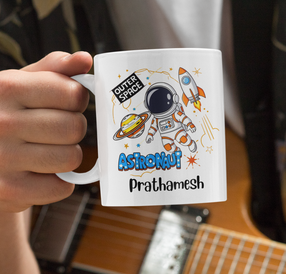 PrintedSoul Premium Astronaut Personalized White Coffee Mug