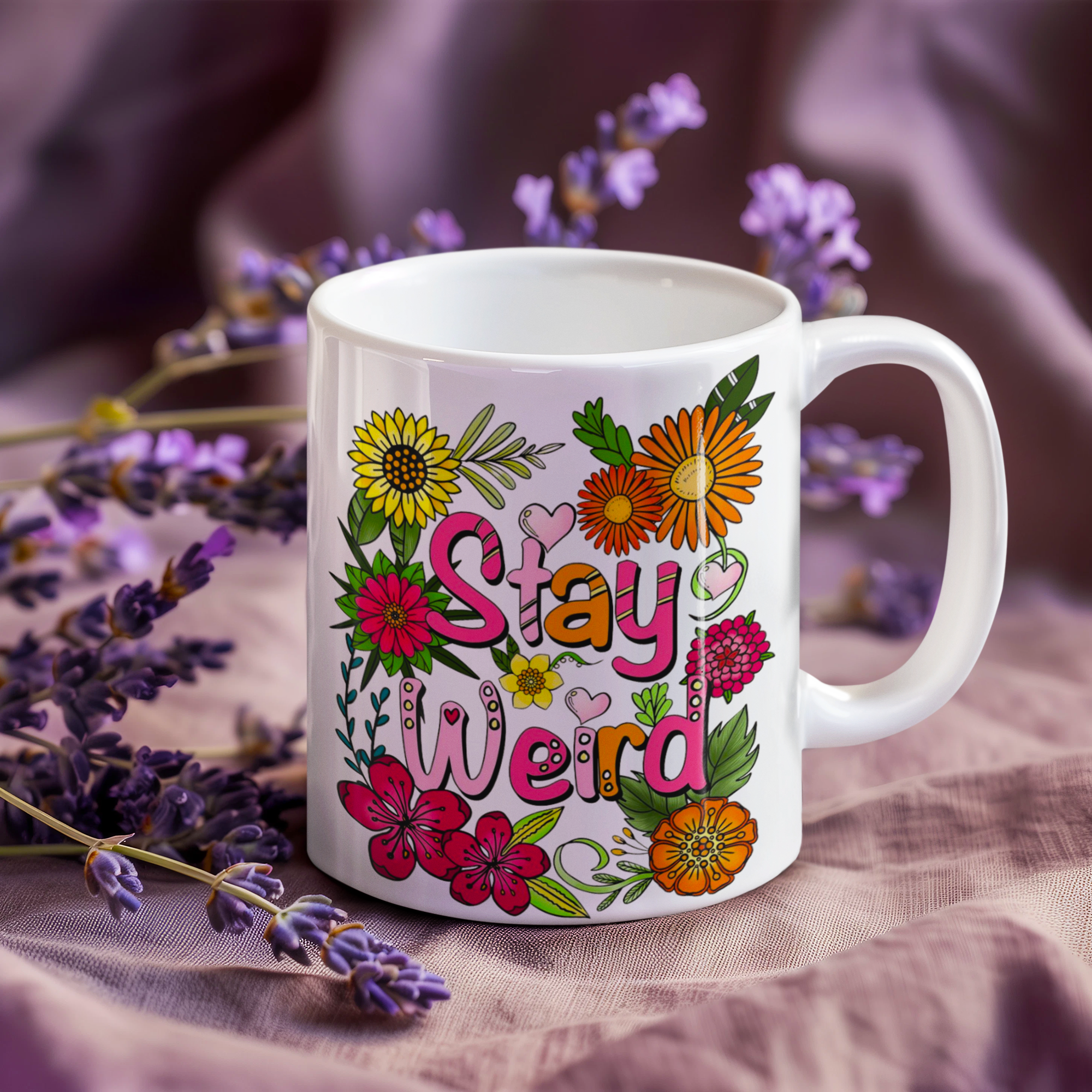 PrintedSoul Stay Weird White Coffee Mug – 11oz Ceramic Gift