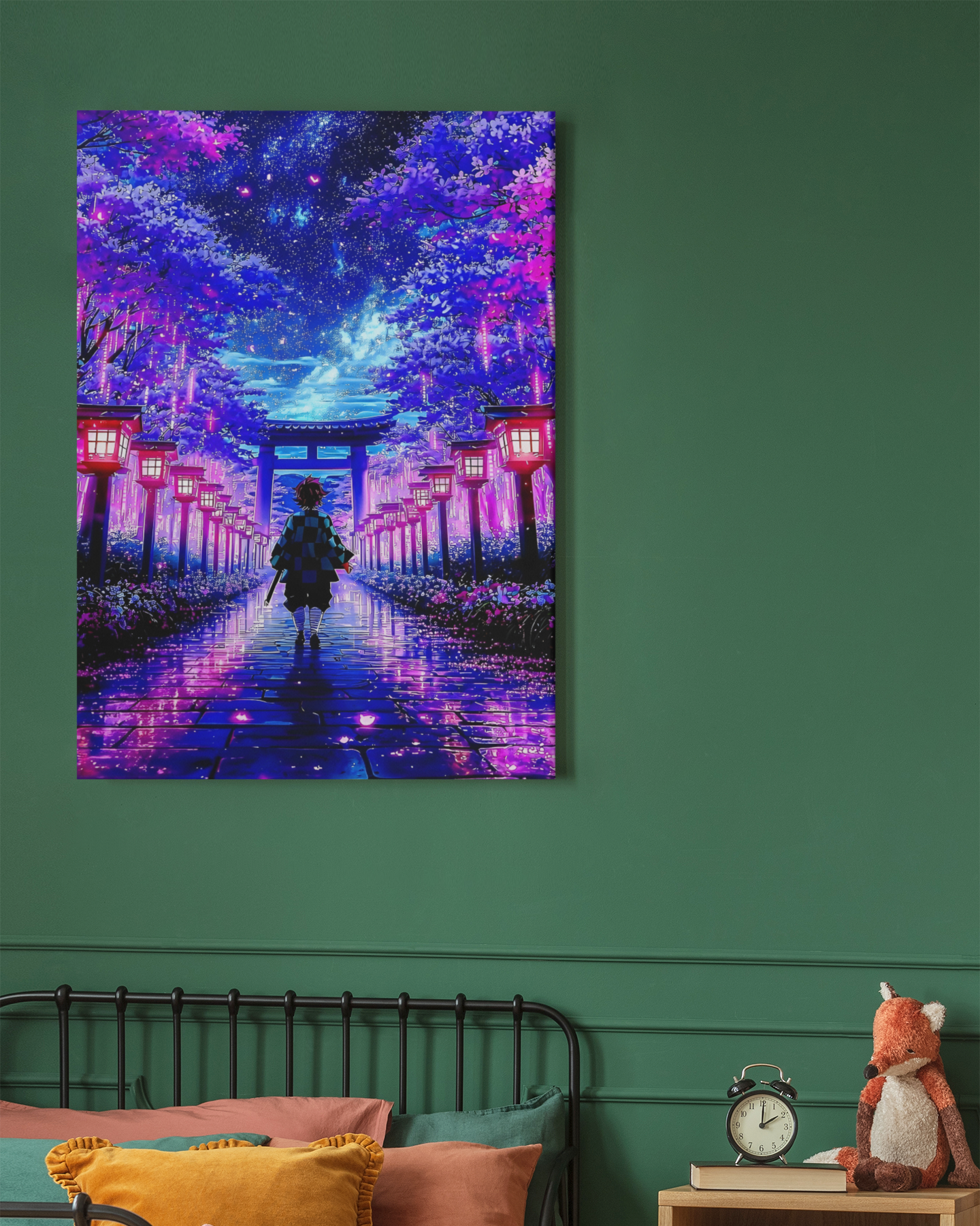 PrintedSoul Demon Slayer Tanjiro Premium Metal Frame Wall Art (A3 Size)