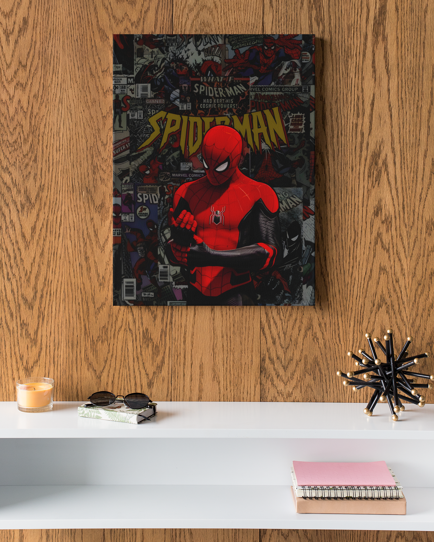 PrintedSoul Spider-Man Metal Frame – Superhero Wall Art (A3 Size)