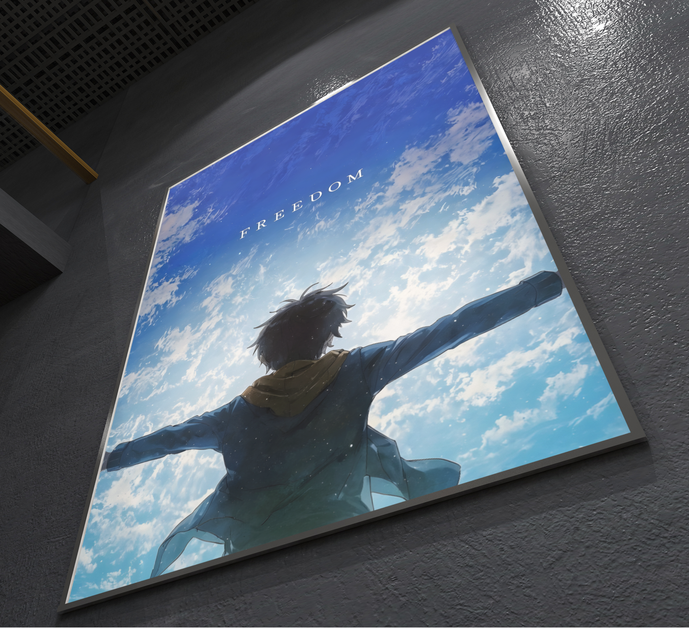PrintedSoul Attack on Titan Freedom Metal Frame (A3 Size)