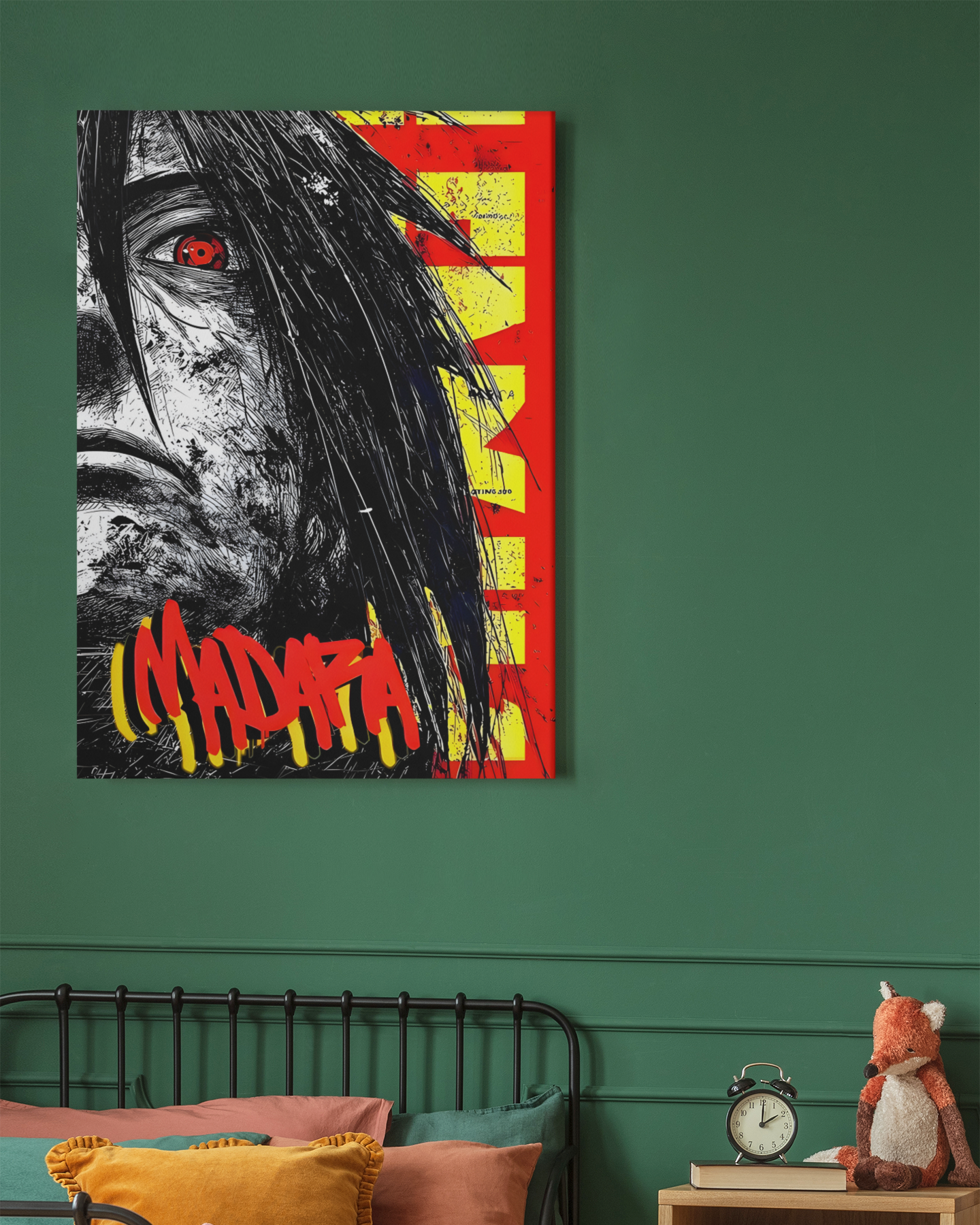 PrintedSoul Madara Uchiha Metal Frame – Legendary Shinobi Wall Art (A3 Size)