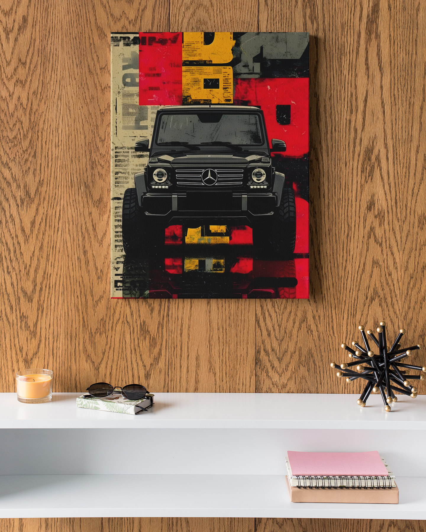 PrintedSoul Mercedes G-Wagon Metal Frame – Luxury SUV Wall Art (A3 Size)