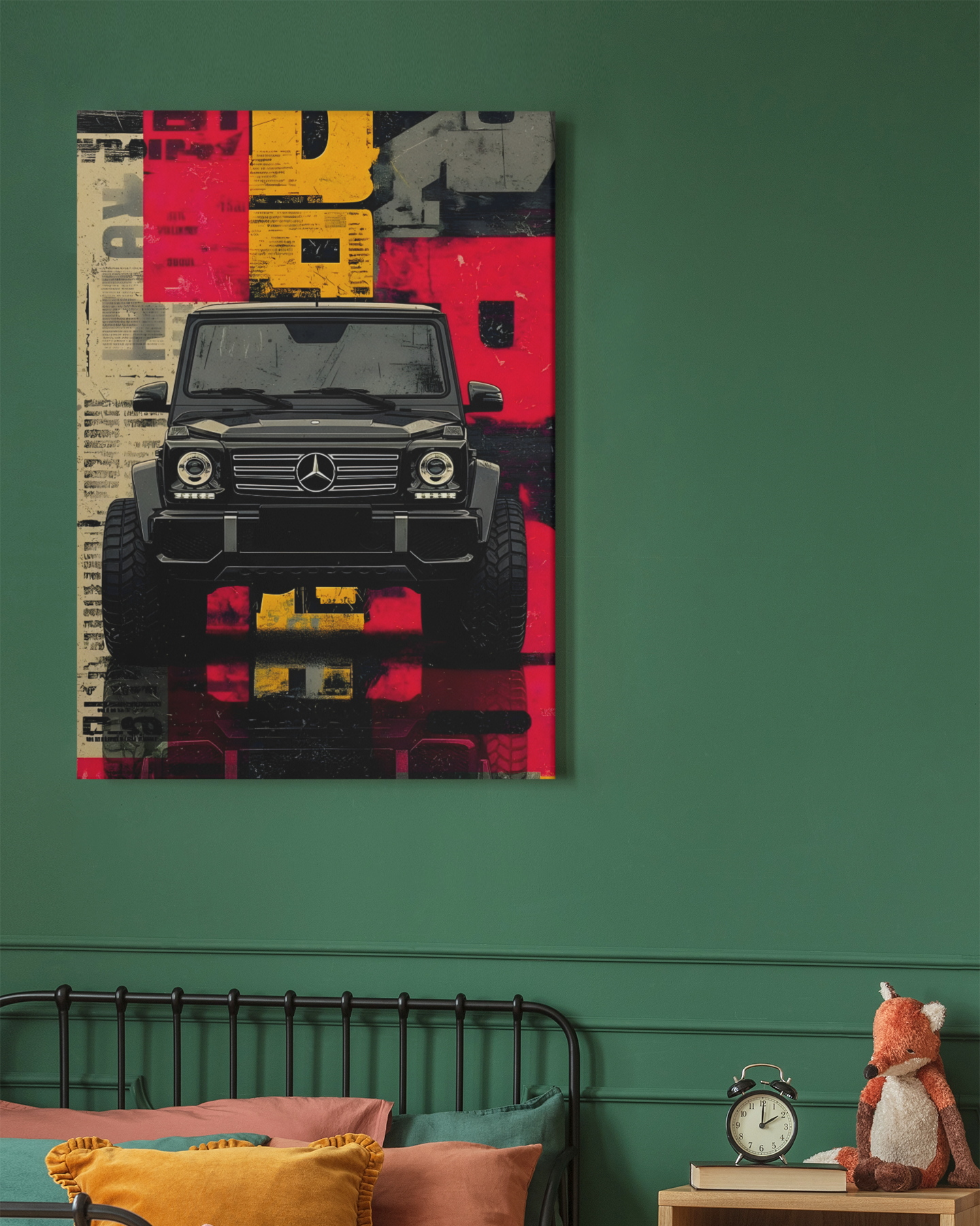 PrintedSoul Mercedes G-Wagon Metal Frame – Luxury SUV Wall Art (A3 Size)