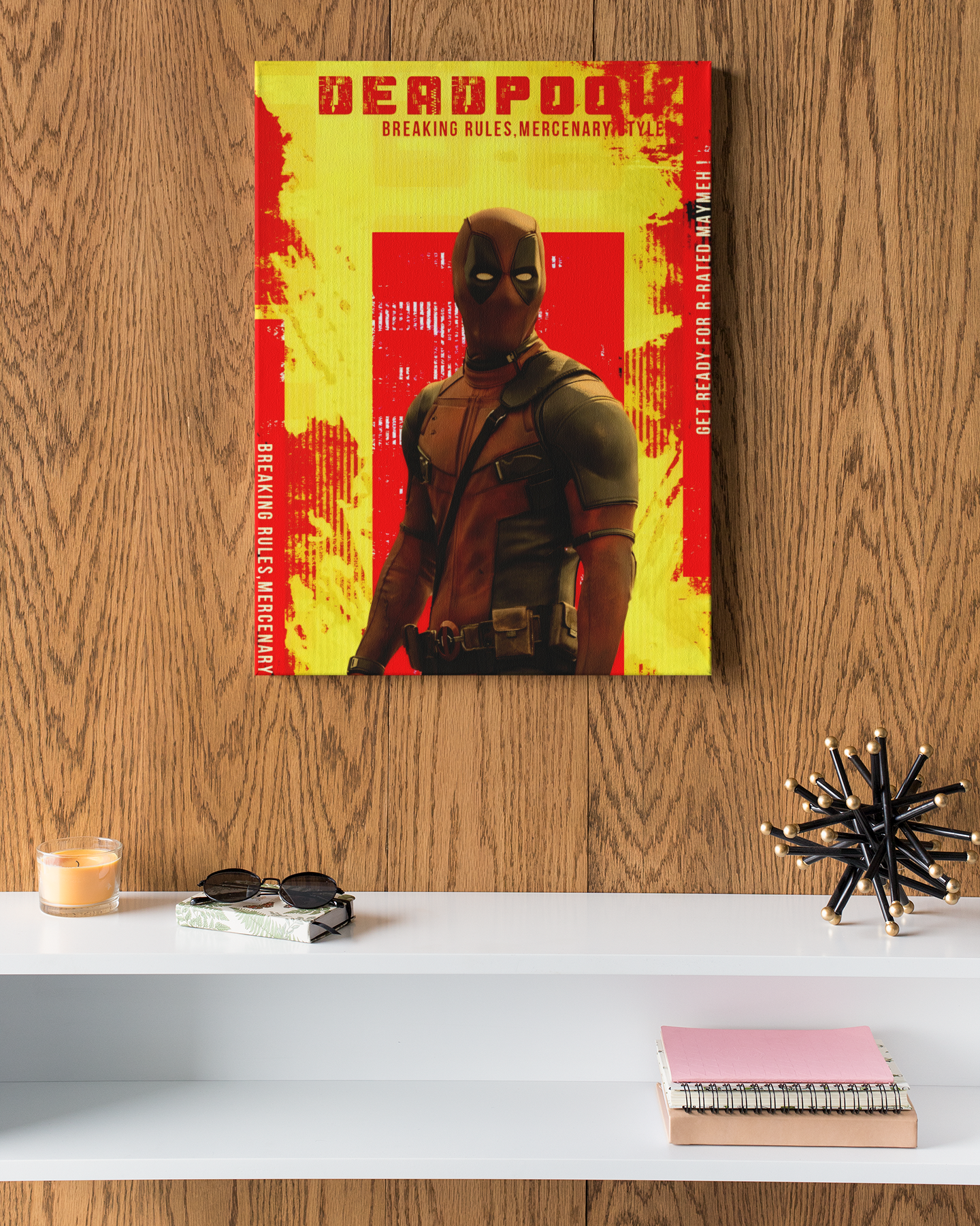 PrintedSoul Deadpool Premium Metal Wall Frame Decor (A3 Size)