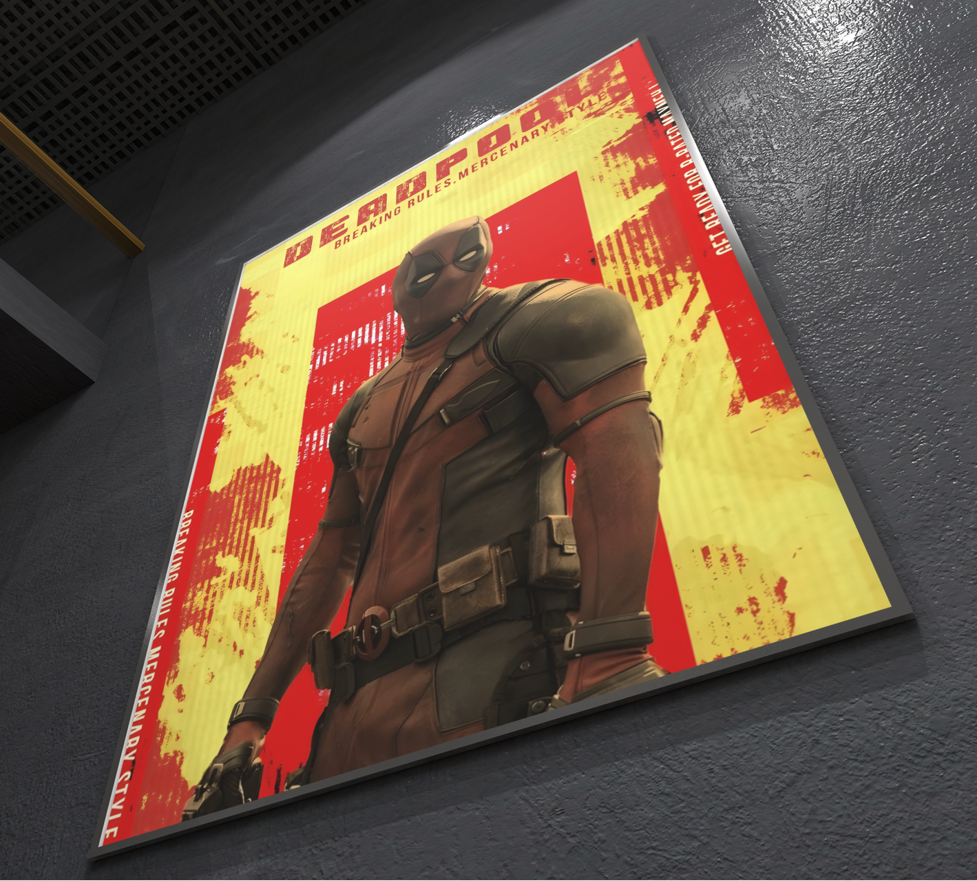 PrintedSoul Deadpool Premium Metal Wall Frame Decor (A3 Size)