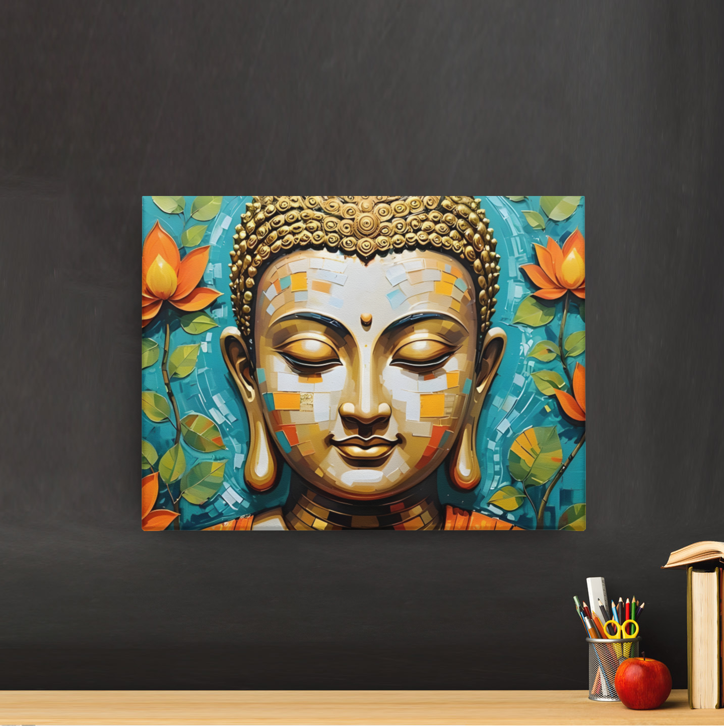 PrintedSoul Gautama Buddha Peaceful Meditation Canvas Wall Frame