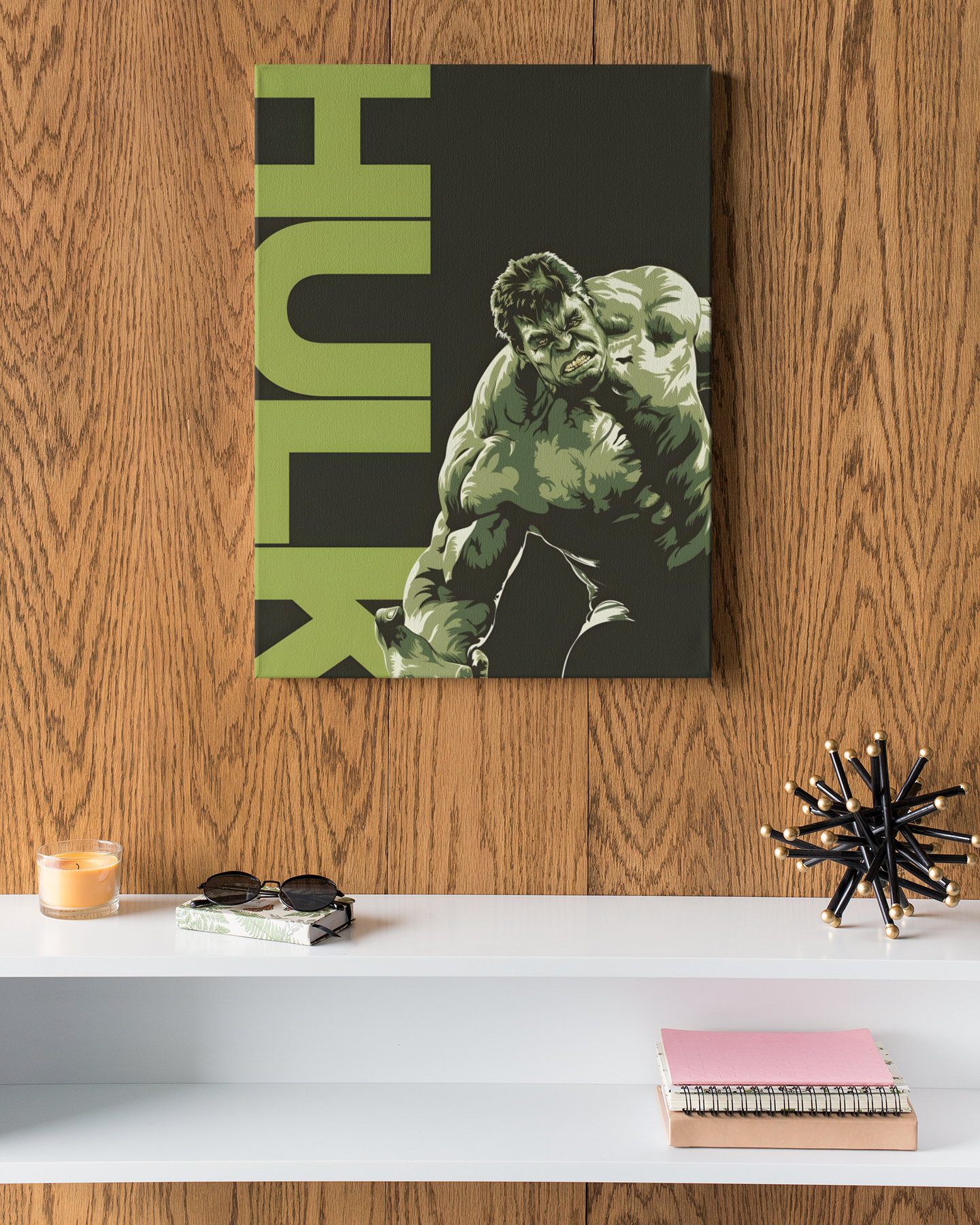PrintedSoul Hulk Metal Frame – Ultimate Smash Wall Art (A3 Size)