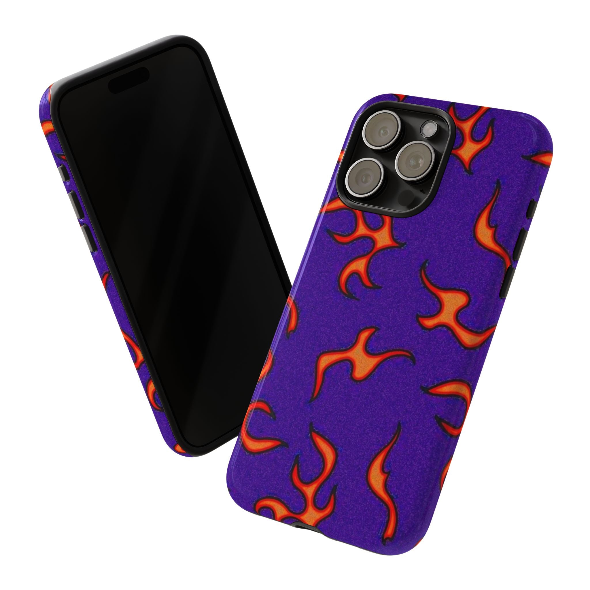 Printed Soul - Purple Flame Vibes Double Layer Mobile Cover