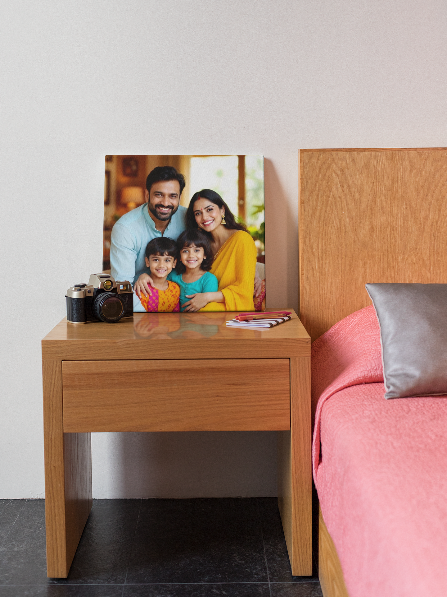 PrintedSoul Personalized Square Acrylic Family Frame – Custom Photo Wall Decor
