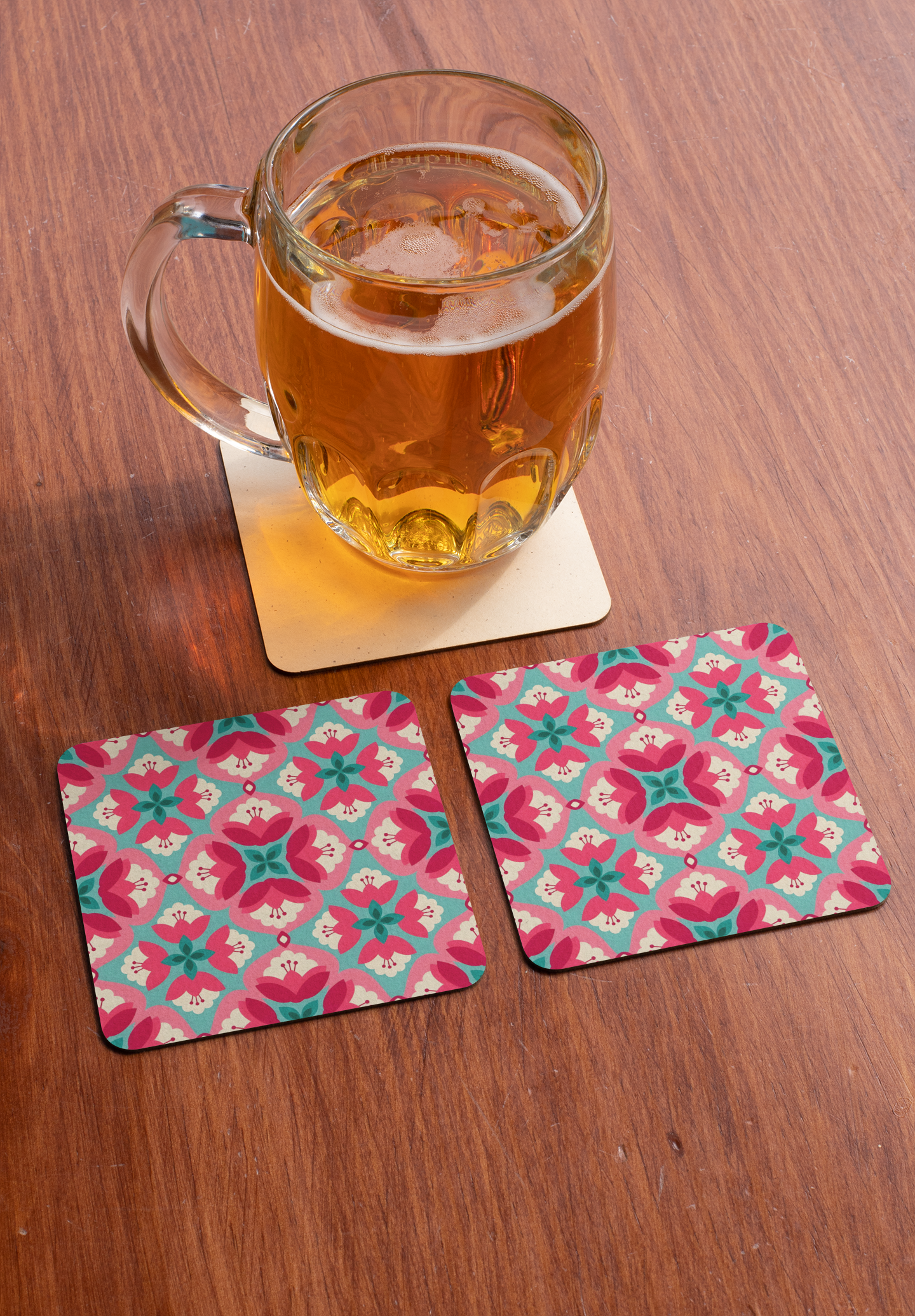 PrintedSoul Bloom Pop Floral Coaster (Set of 4)