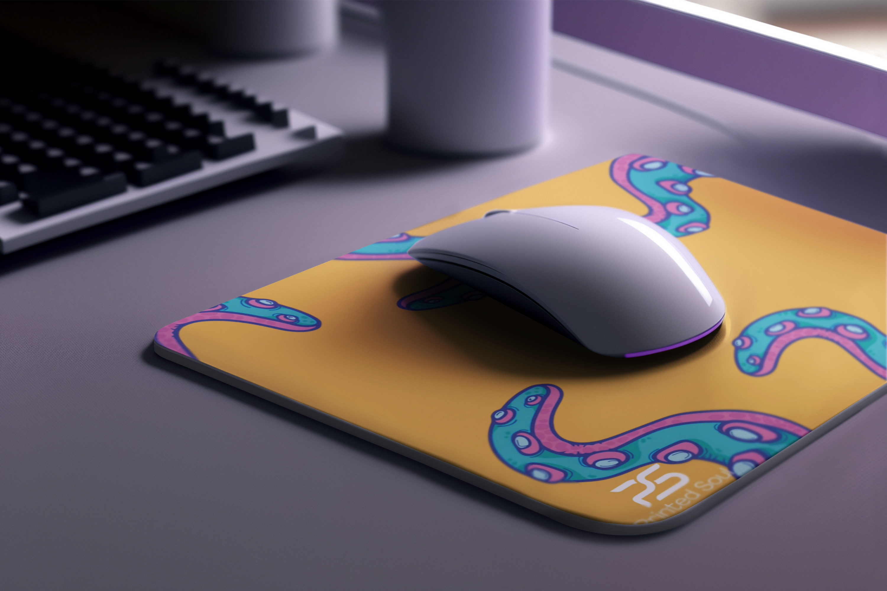 PrintedSoul Octopus Tentacles Mouse Pad – Ocean Creature Aesthetic Gaming Desk pad (Medium Size)