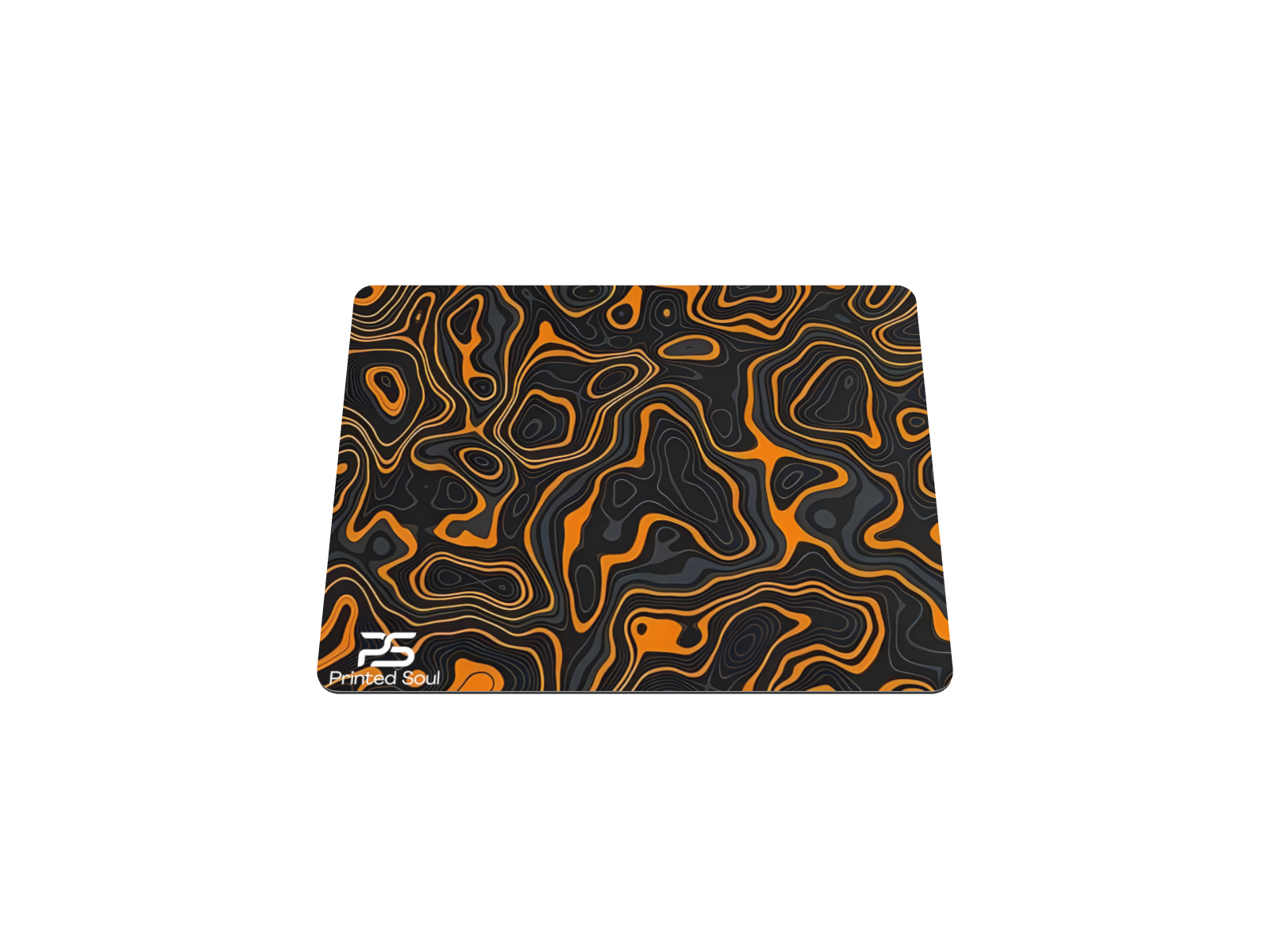 PrintedSoul Orange Wave Pattern Mouse Pad – Modern Aesthetic Desk Mat for Laptop & PC (Medium Size)