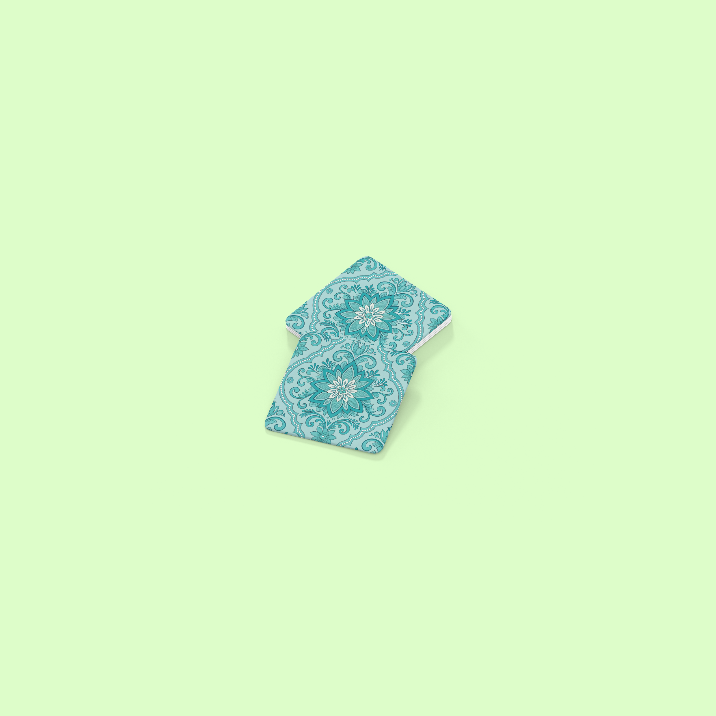 PrintedSoul Aqua Bloom Mandala Coaster (Set of 4)
