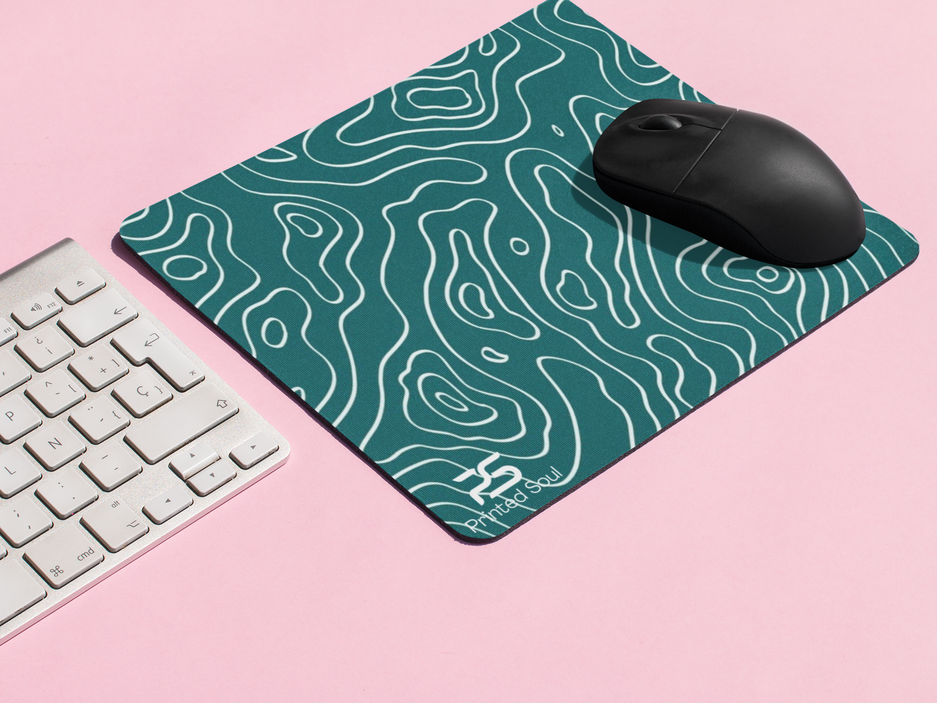 PrintedSoul Abstract Wave Pattern Mouse Pad – Stylish Ocean Wave Desk Mat for Gaming & Office (Medium Size)