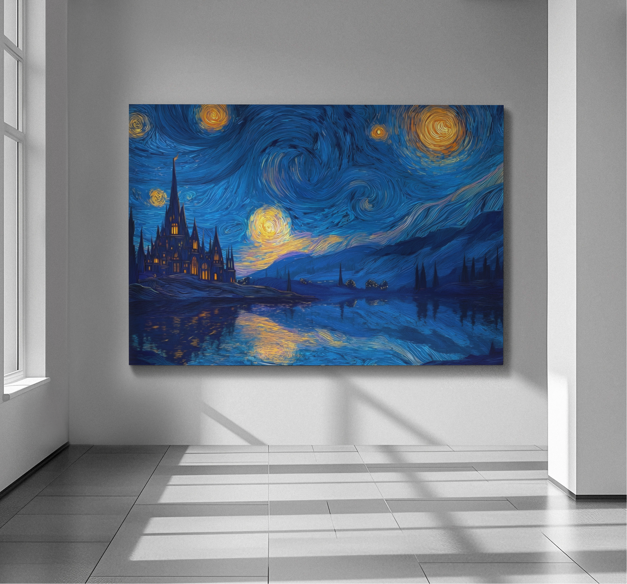 PrintedSoul Infamous Blue Sky Painting Canvas Frame – Aesthetic Wall Art