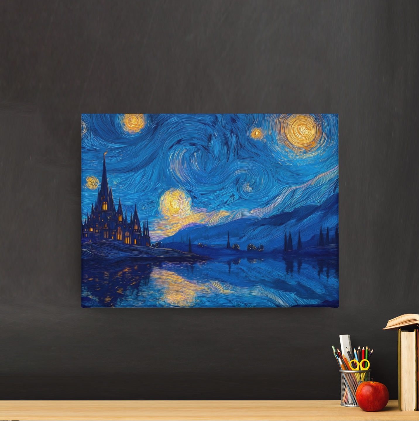 PrintedSoul Infamous Blue Sky Painting Canvas Frame – Aesthetic Wall Art