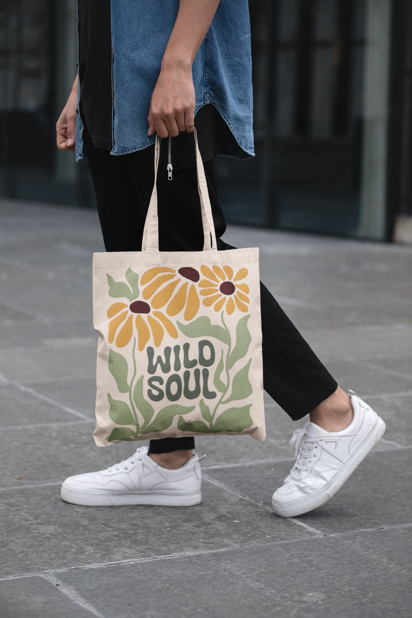 PrintedSoul Wild Soul Aesthetic Tote Bag – Nature Inspired Canvas Bag