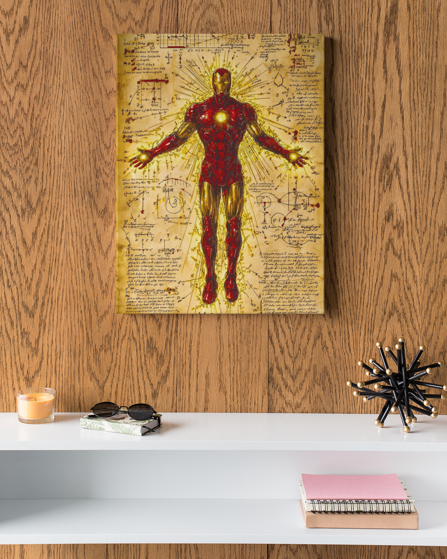 PrintedSoul Iron Man Blueprint Theory Metal Print Frame (A3 Size)