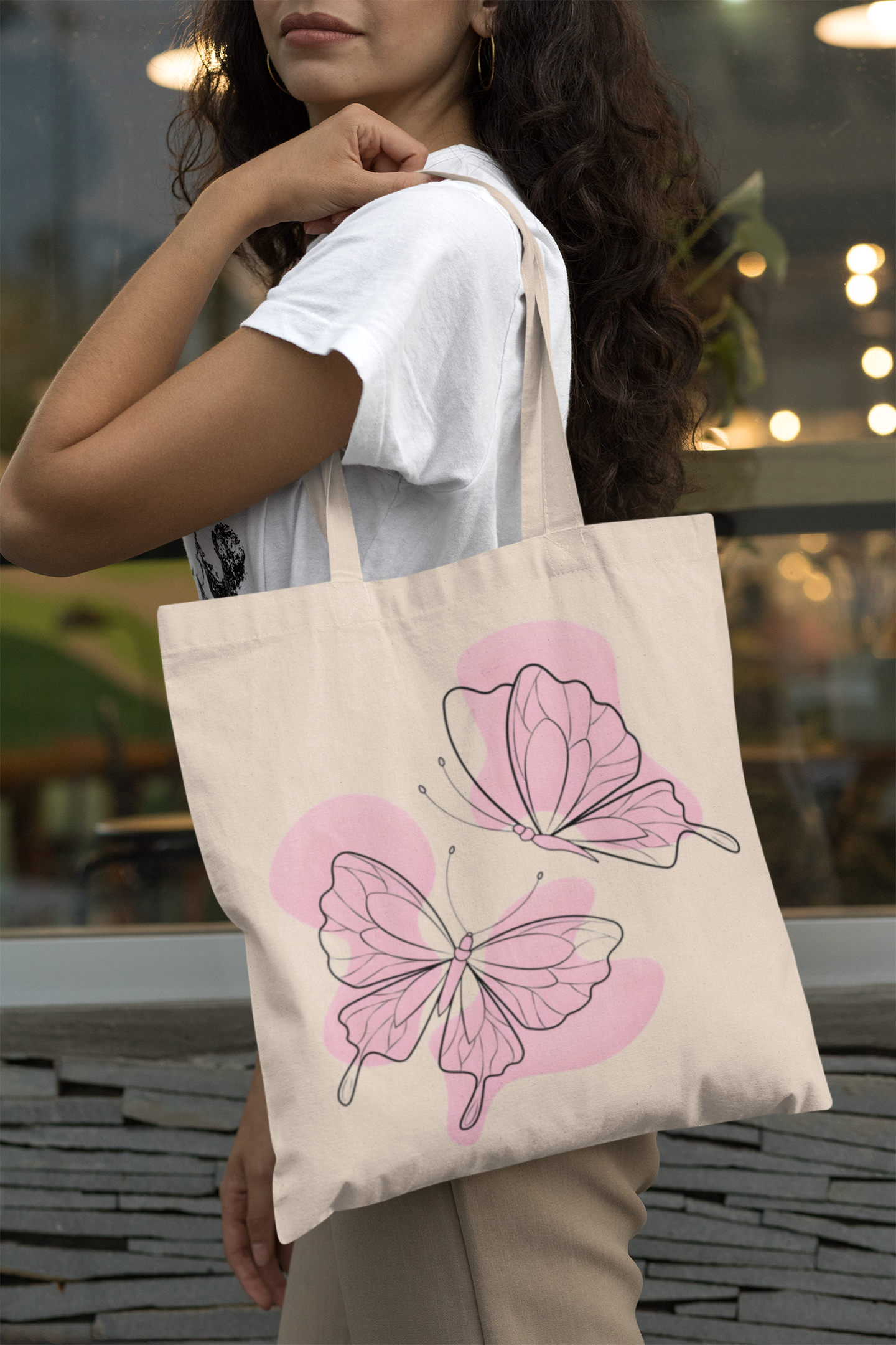 PrintedSoul Butterfly Aesthetic Tote Bag – Cute & Trendy Canvas Carry Bag