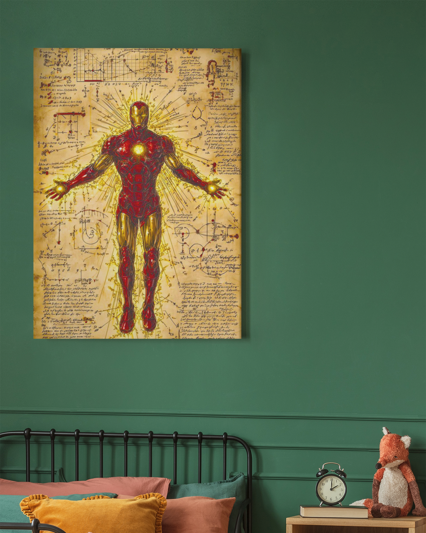 PrintedSoul Iron Man Blueprint Theory Metal Print Frame (A3 Size)