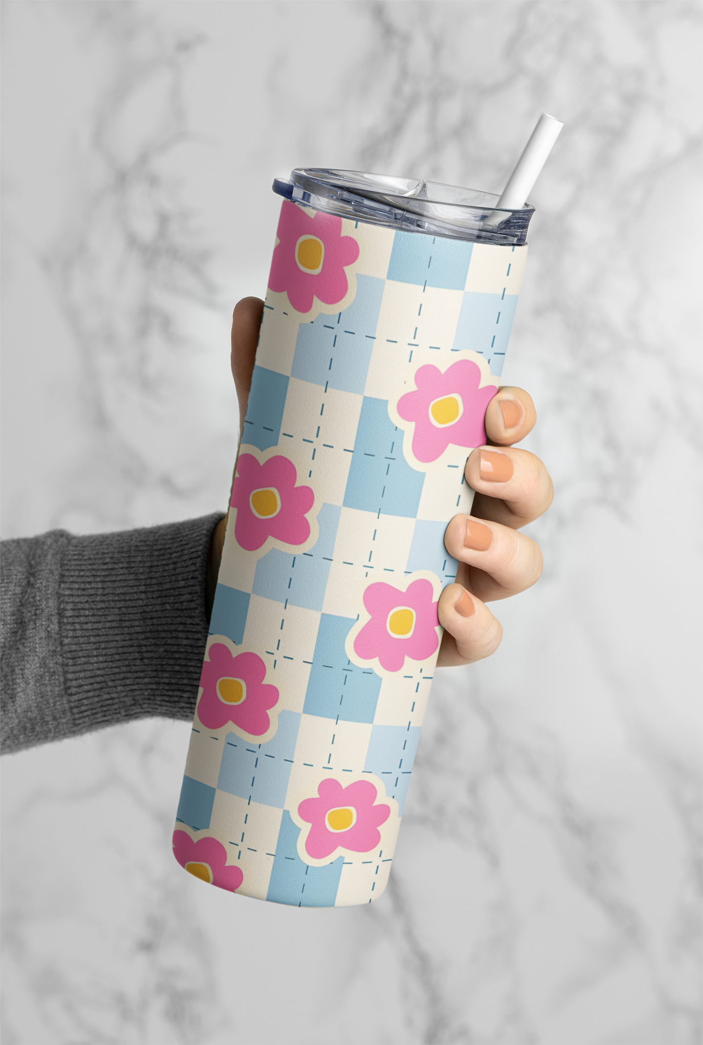 PrintedSoul Floral Pattern Tumbler – Elegant Flower Aesthetic Drinkware