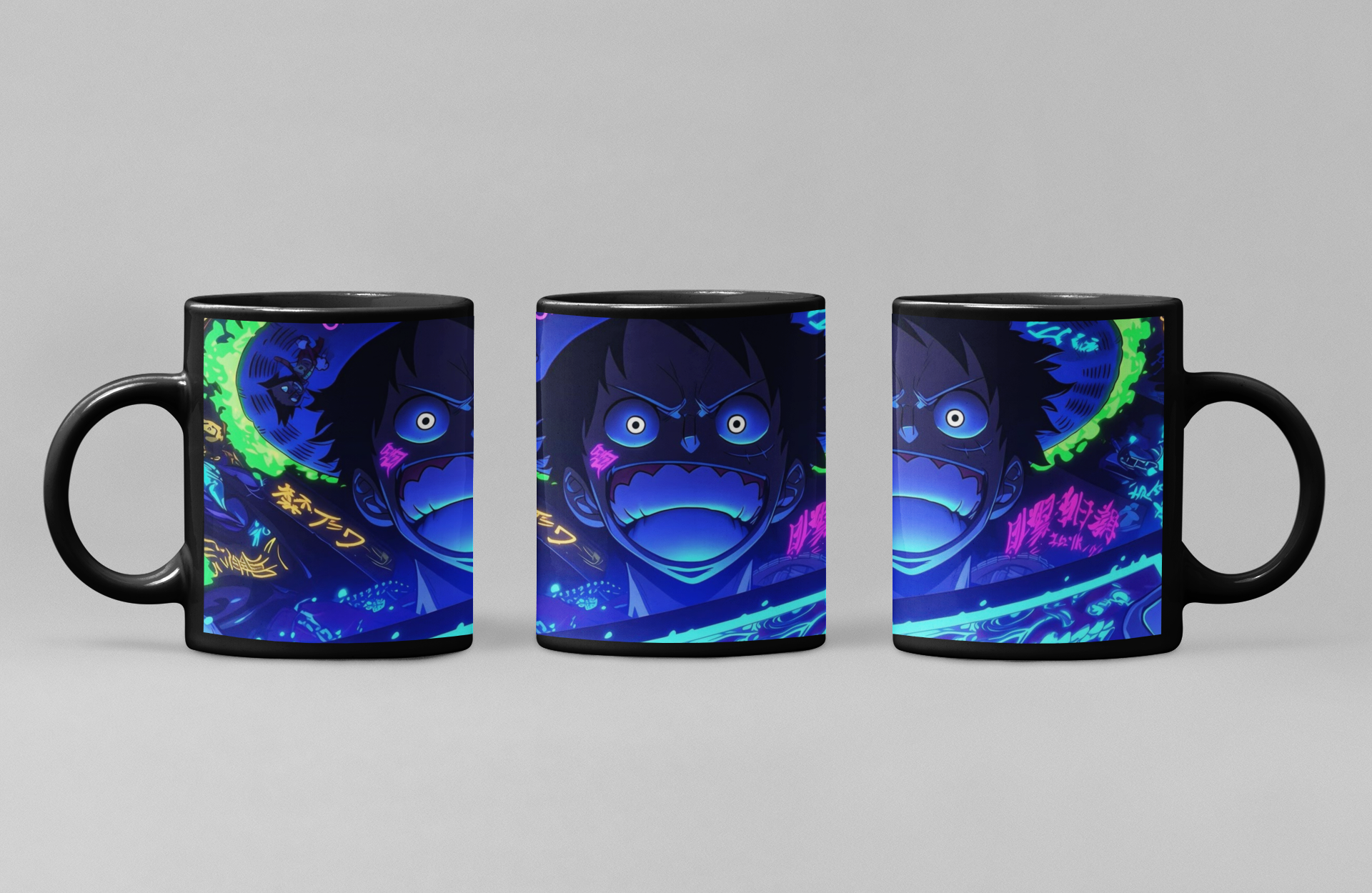 PrintedSoul Neon Style Luffy Coffee Mug – 11oz Mug