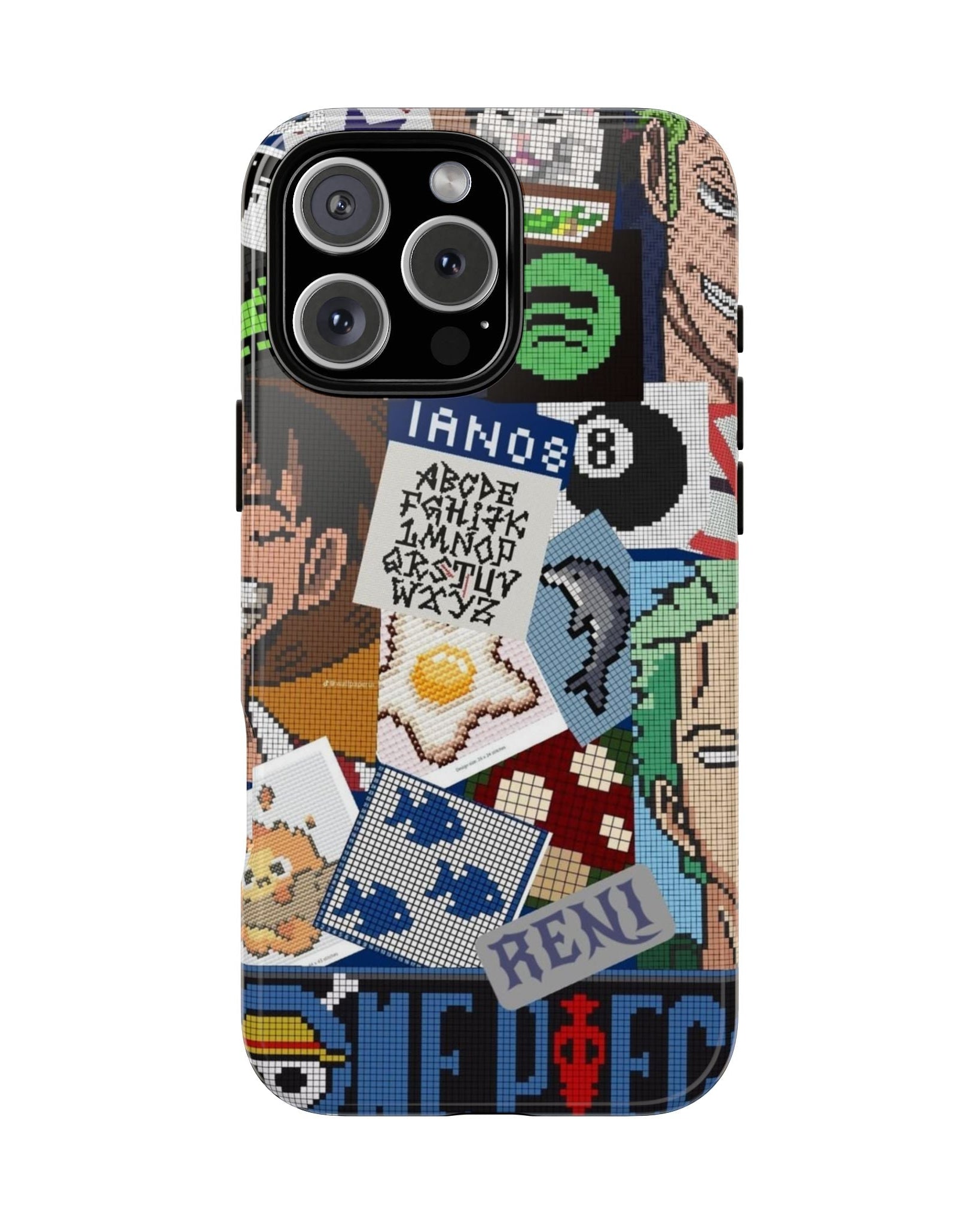 Printed Soul - Pixel Art Zoro & Luffy Cross-Stitch Vibes Double Layer Mobile Cover