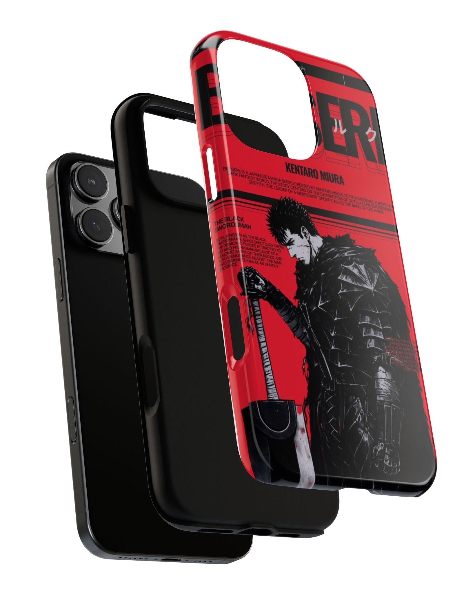 Printed Soul - Guts Black Swordsman Edition Double Layer Mobile Cover