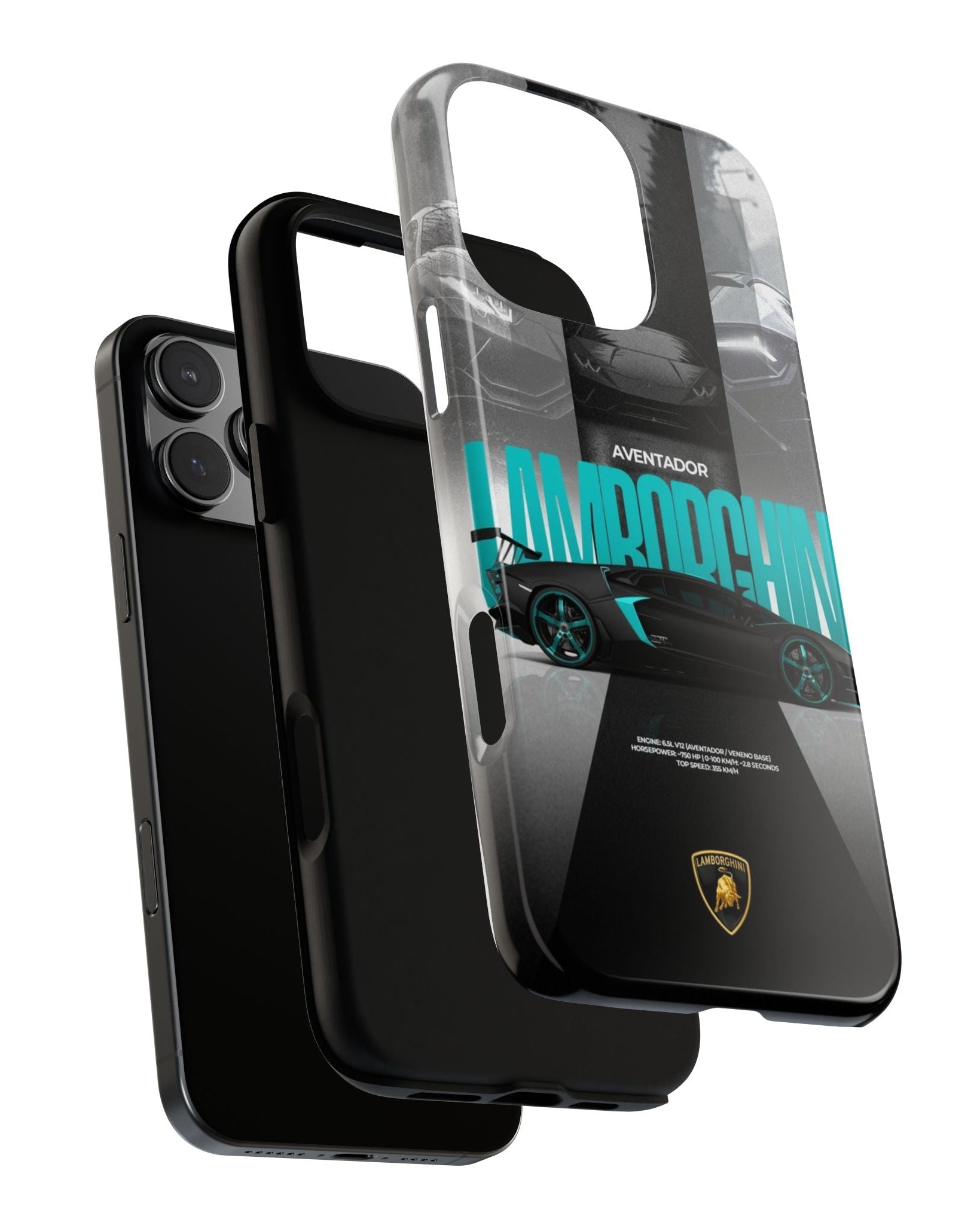 Printed Soul - Lamborghini Aventador Midnight Beast Double Layer Mobile Cover