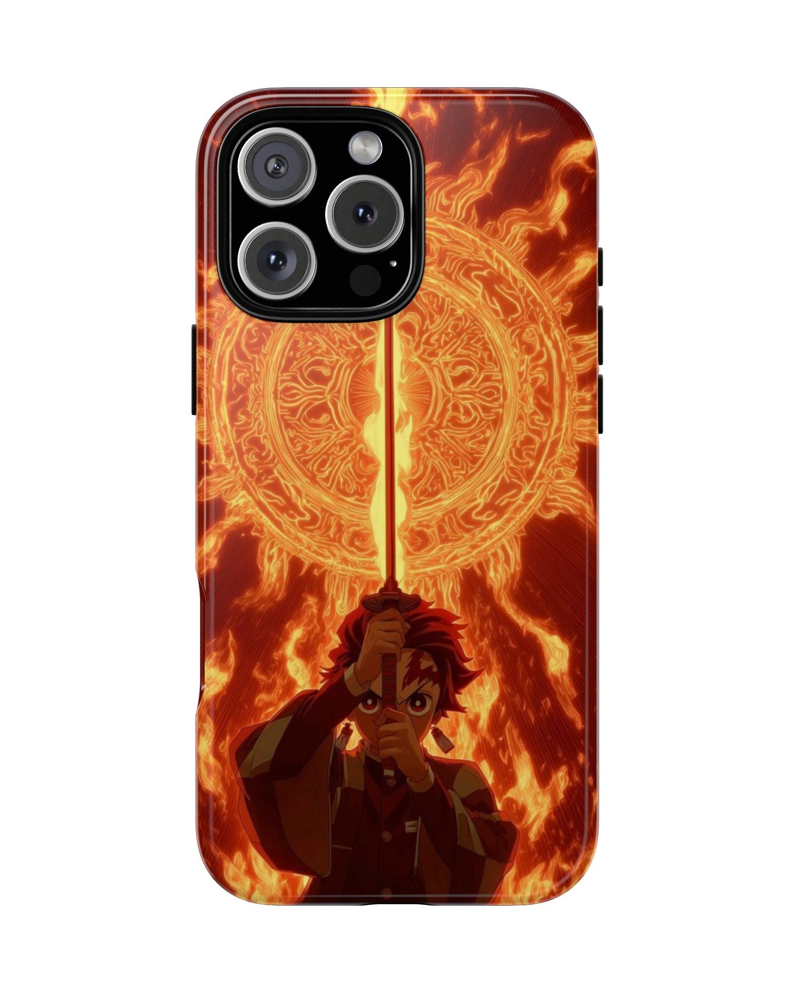 Printed Soul - Tanjiro Flame Breathing Aura Double Layer Mobile Cover
