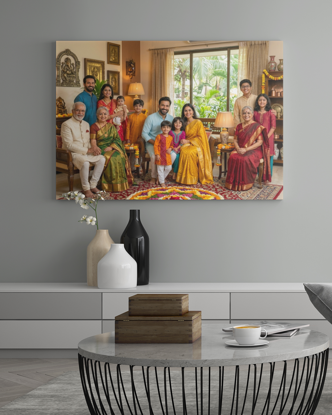 PrintedSoul Personalized Landscape Acrylic Family Frame – Custom Photo Wall Decor
