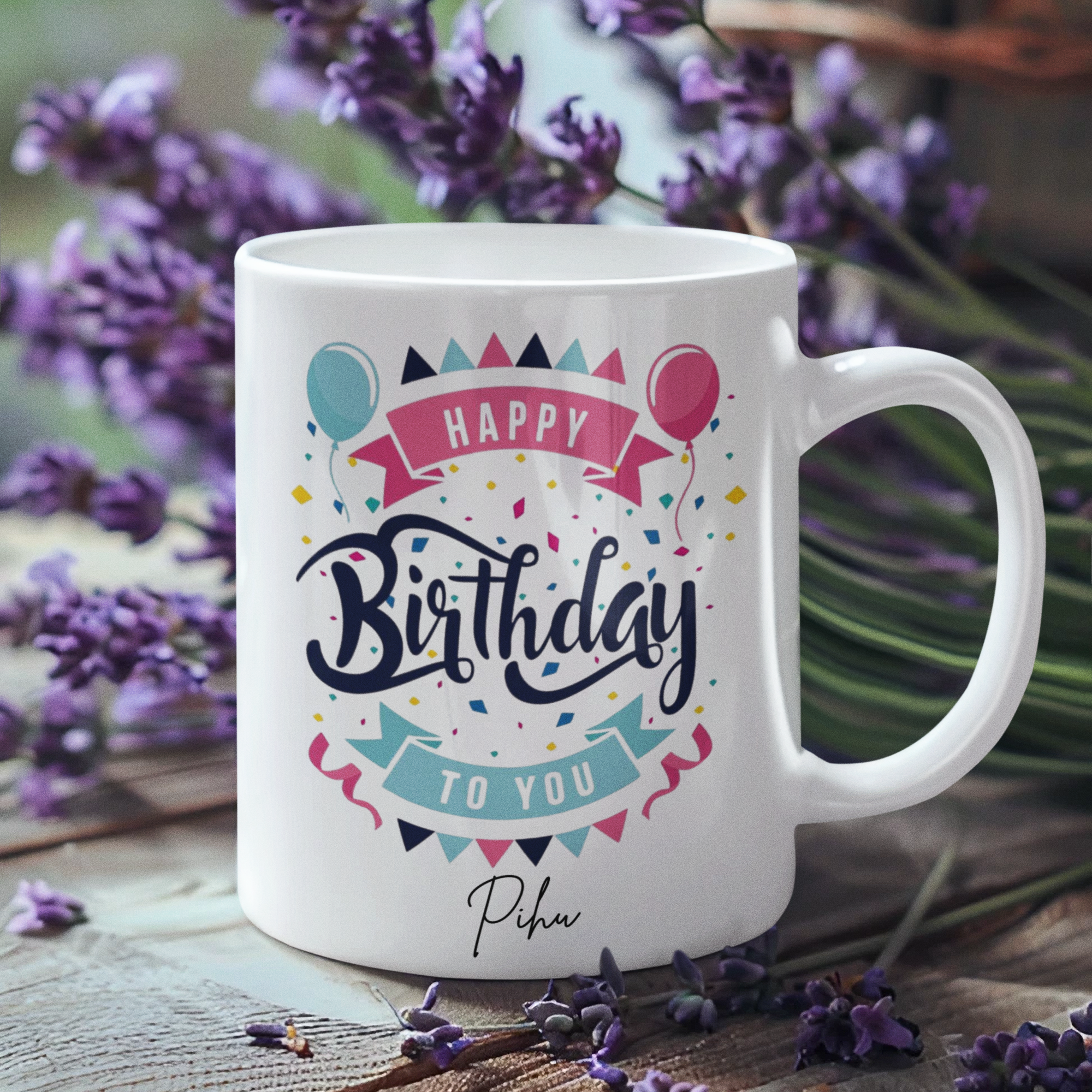 PrintedSoul Customized Happy Birthday White Coffee Mug – 11oz Ceramic Gift