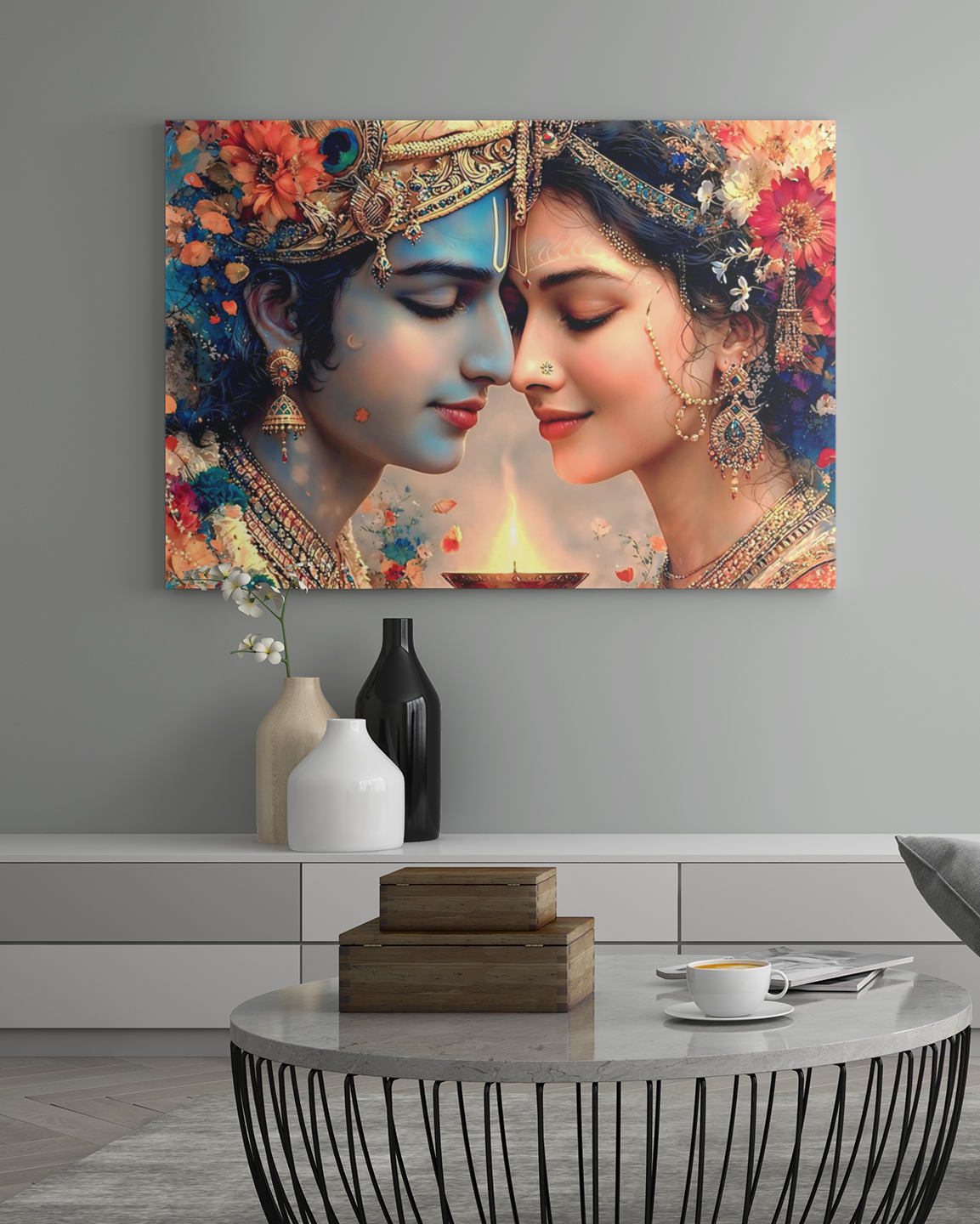 PrintedSoul RadhaKrishn Essence Custom Photo Wall Decor