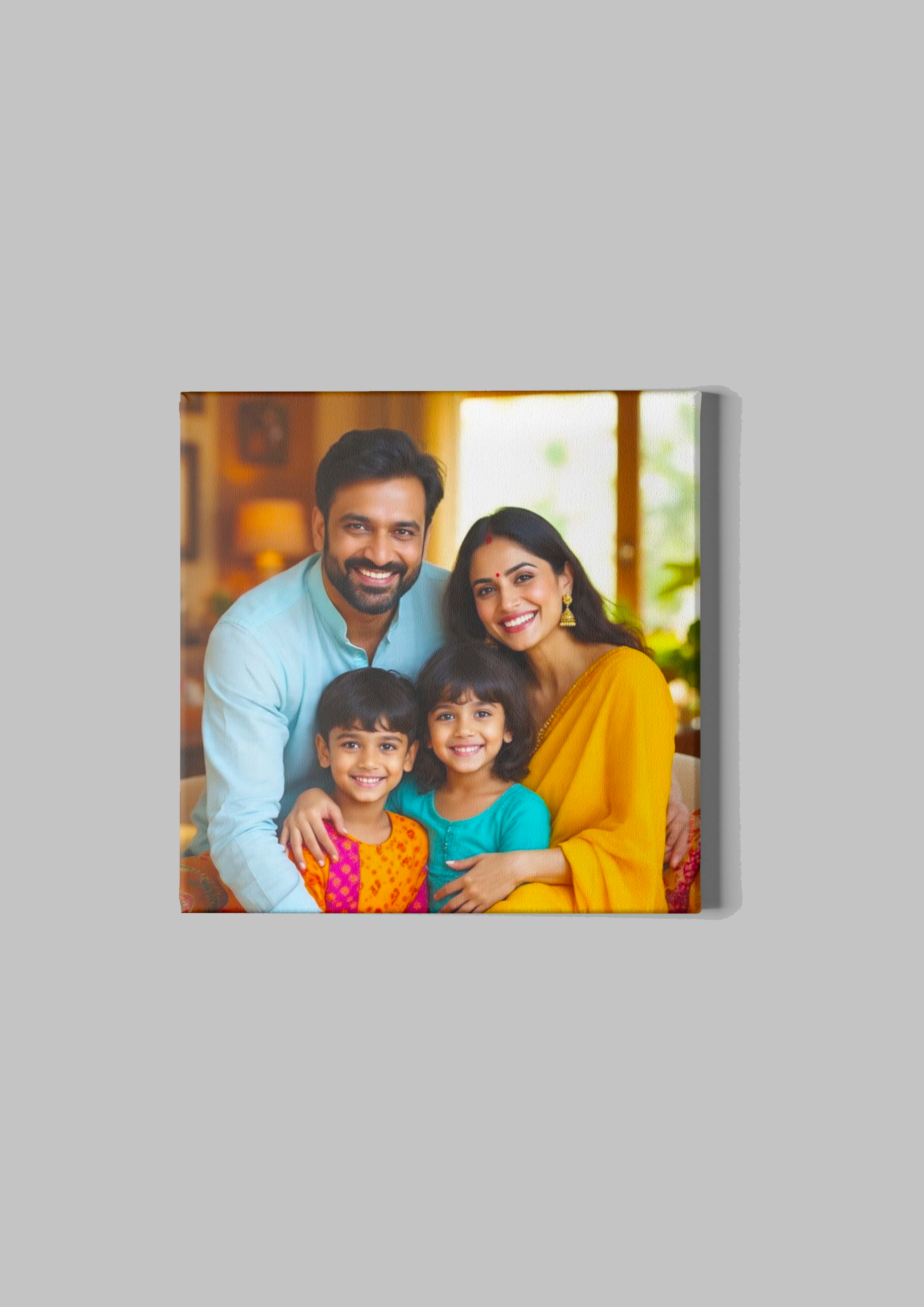 PrintedSoul Personalized Square Acrylic Family Frame – Custom Photo Wall Decor