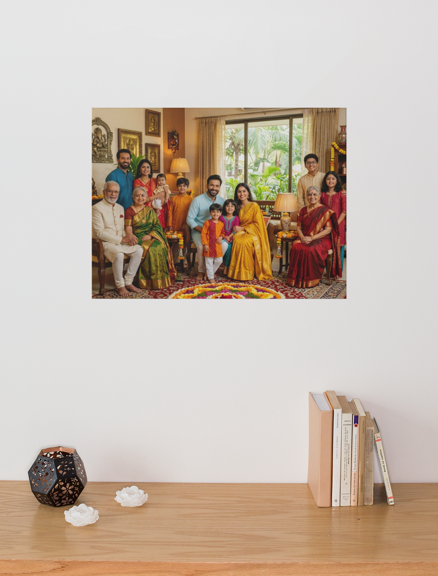 PrintedSoul Personalized Landscape Acrylic Family Frame – Custom Photo Wall Decor