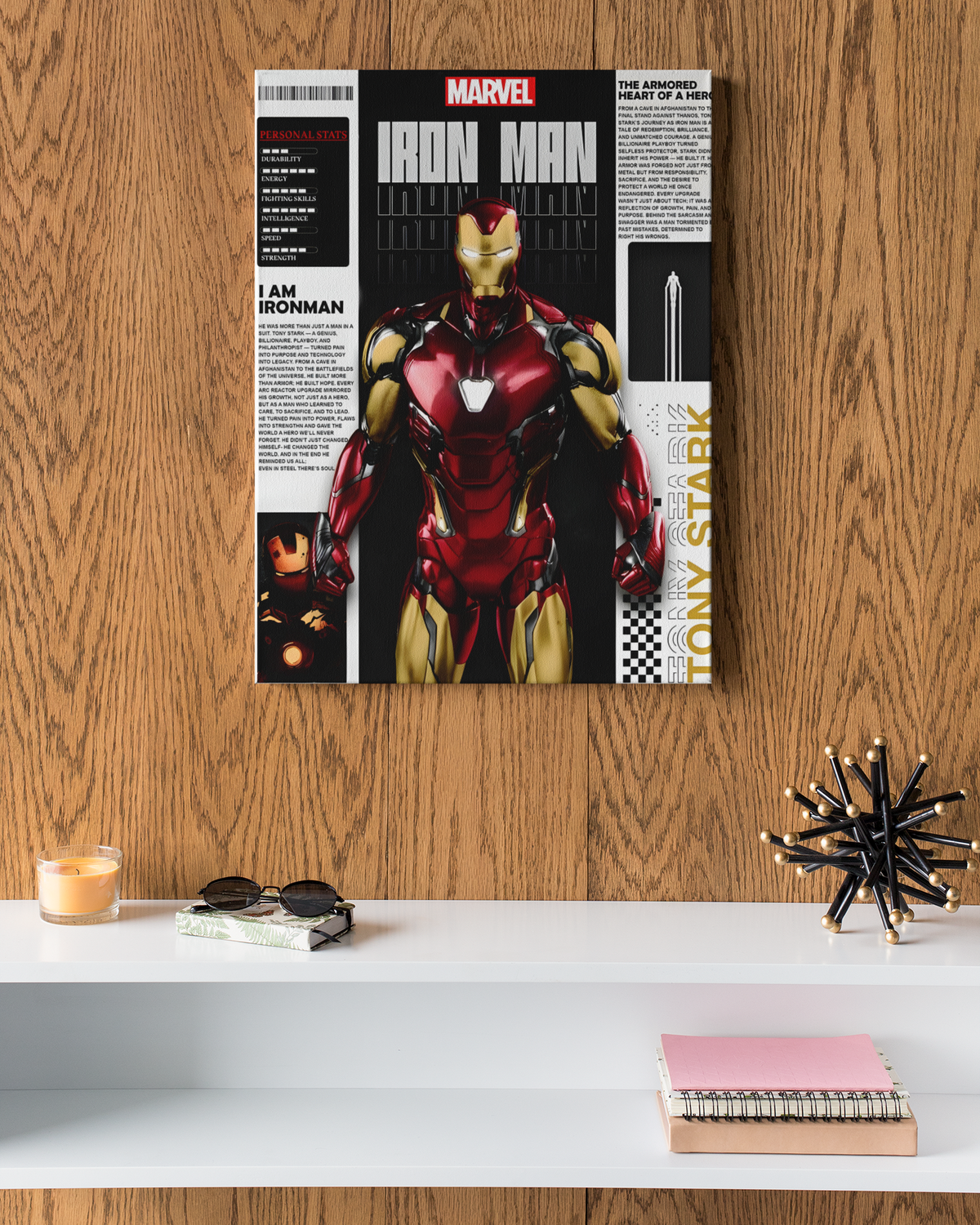 Iron Man Random Frame PrintedSoul Iron Man Blueprint Theory Metal Print Frame (A3 Size ...